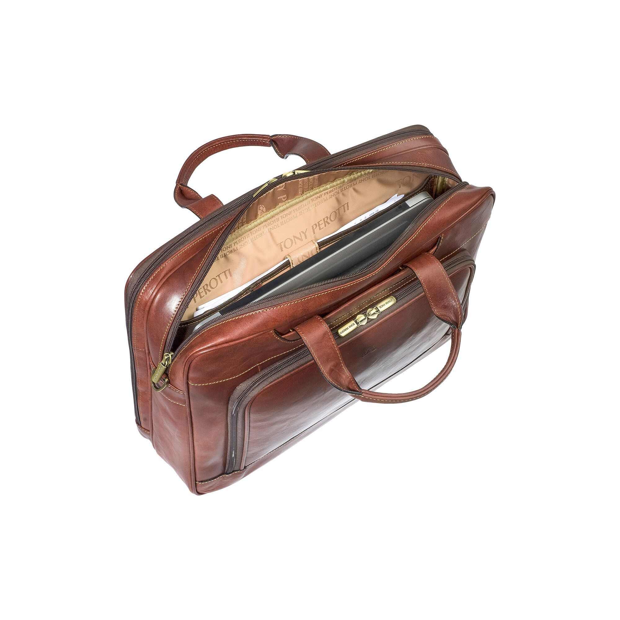 2 compartment Laptop bag dark brown