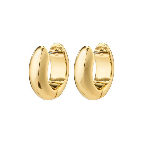 MINE Chunky Huggie Hoops, gold plated, Pilgrim