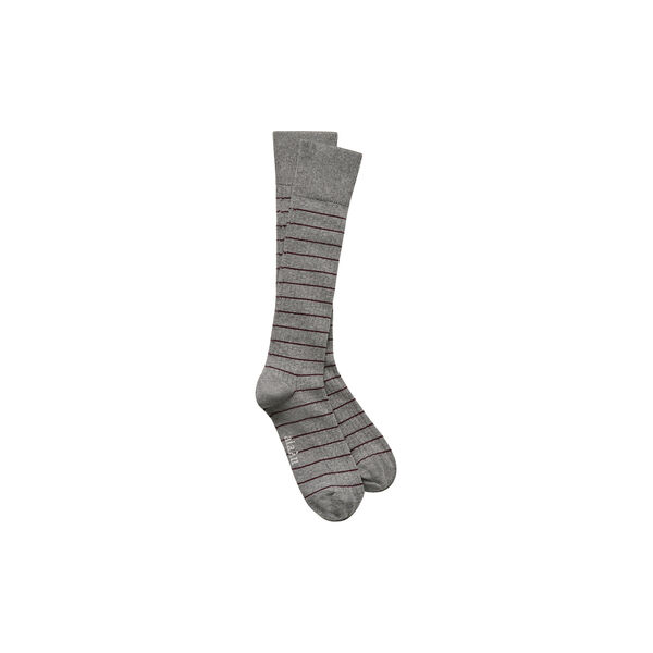 Cotton Long Socks, mix bordeaux melange, Aiayu