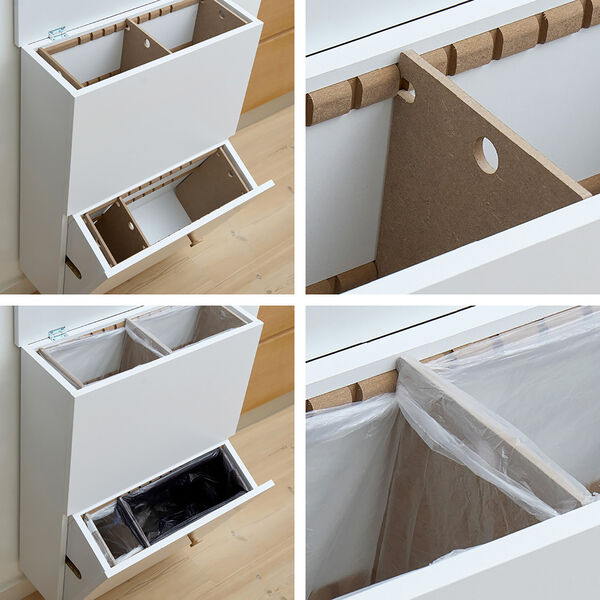 SORTED Premium Tall Waste Sorting, white/RAL 9010, DesignLife