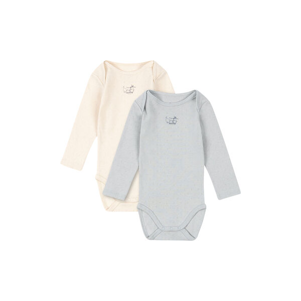 Perla 2 Pack LS Body, buttercream/pearl blue, Konges Sl&oslash;jd
