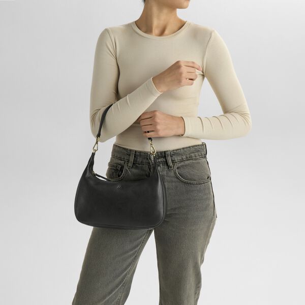 HaydenMBG Crossb. Bag Soft V., black w/br. gold, Markberg