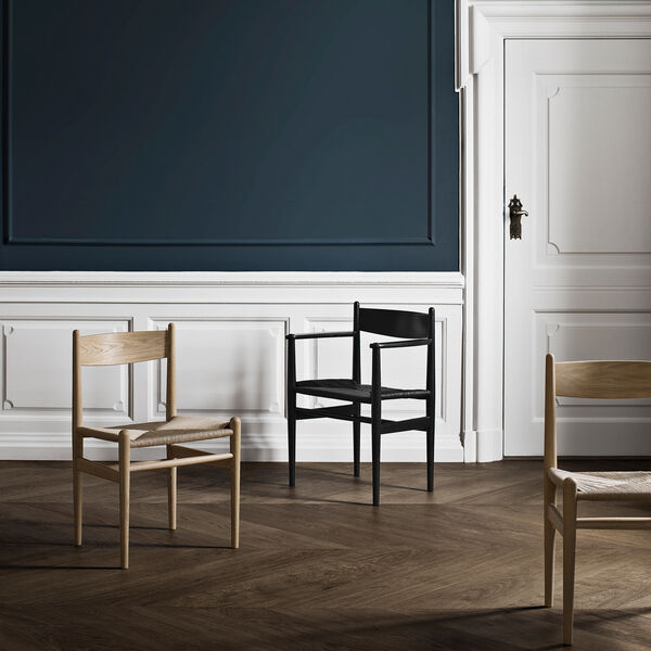 CH36 Dining Chair, black lacquered oak/black, Carl Hansen & S&oslash;n