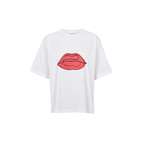 Raja Tee Red Lip, bright white/red lip Raja Tee Red Lip, bright white/red lip, Basic Apparel