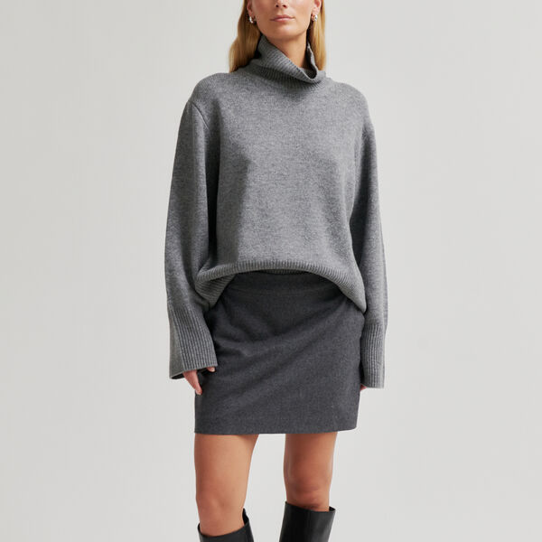 Milea Mini Skirt, dark grey melange Milea Mini Skirt, dark grey melange, Second Female