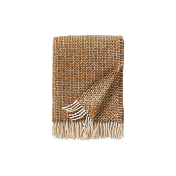 Curve wool blanket, creme caramel, Klippan Yllefabrik