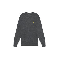 Lambswool Blend Crew Neck Jumper, charcoal marl, Lyle & Scott