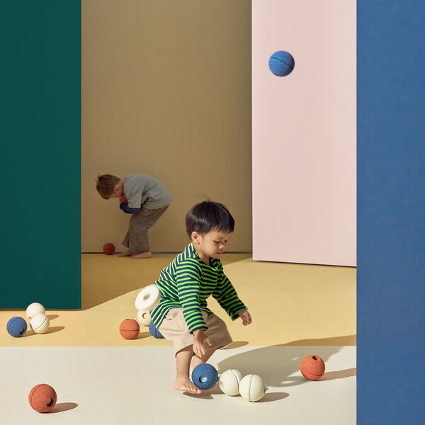 3 x Foam Balls, burnt orange/dusty green, MODU