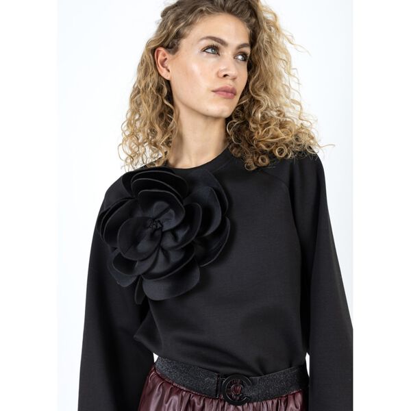 Sweat with scuba rose, black, Coster Copenhagen