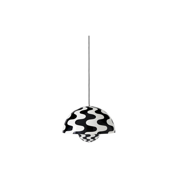 Flowerpot VP2 Pendant, black & white pattern Flowerpot VP2 Pendant, black & white pattern, &Tradition