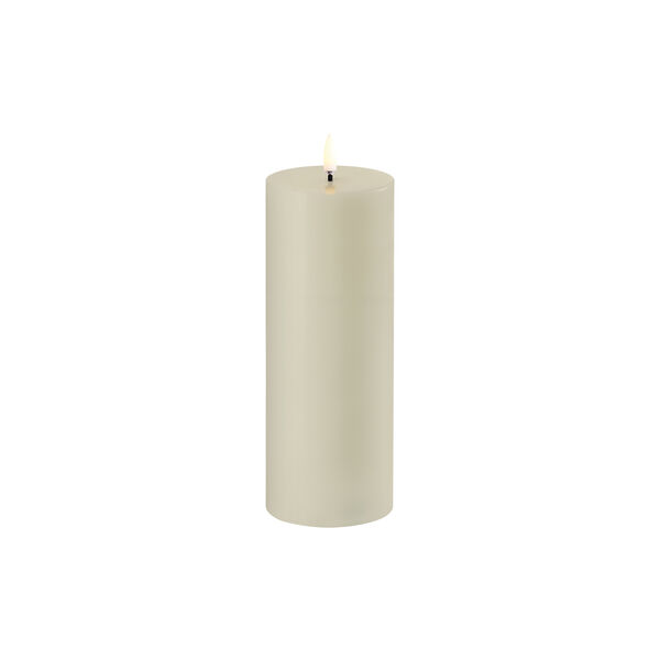 LED pillar candle 20 cm, oyster grey, Uyuni Lighting