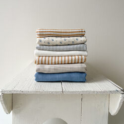 Muslin Cloth Printed 2-pack, classic stripes camel, Cam Cam Copenhagen