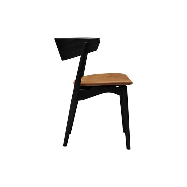 Sibast No 7 Dining Chair, black lacquered oak/cognac, Sibast Furniture