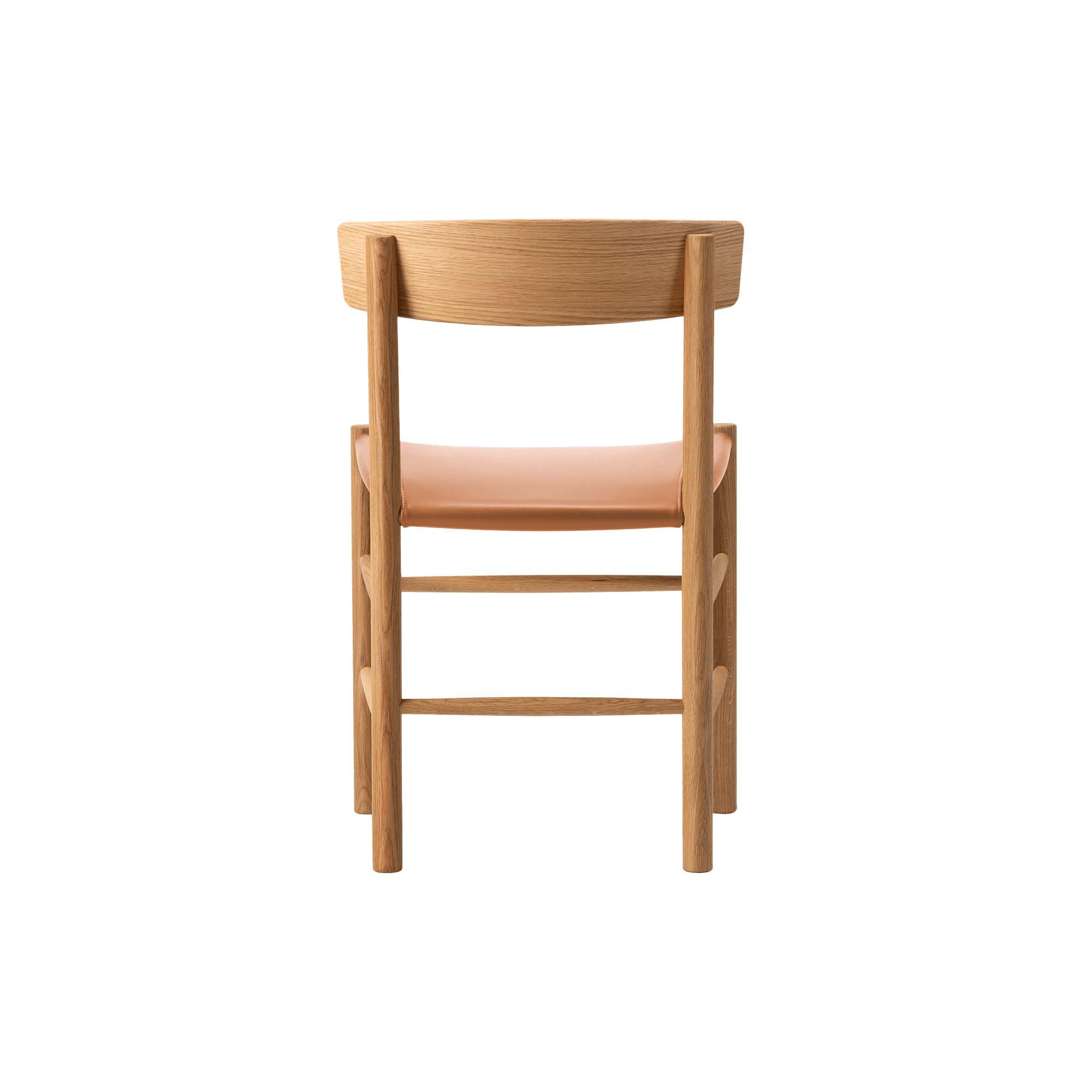 J39 Mogensen Chair with Seat Upholstery, oiled oak/Omni 307 cognac