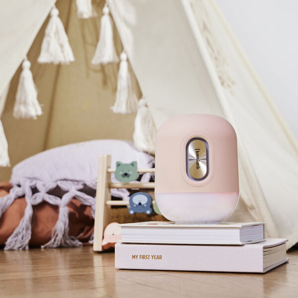 Glowie Bluetooth speaker and lamp, dusty rose, Kreafunk