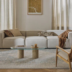 Lennon 4-Seater Sofa Modular, woven off white, Westwing Collection