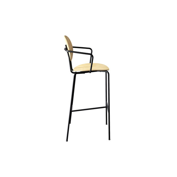 PIET HEIN Bar Chair with Arms, white pigmented oak, Sibast Furniture