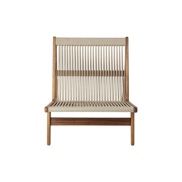 MR01 Outdoor Initial Lounge Chair, oiled iroko/sunfire melange beige/sand MR01 Outdoor Initial Lounge Chair, oiled iroko/sunfire melange beige/sand, GUBI