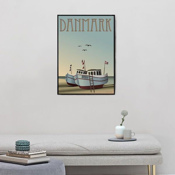 DANMARK fiskebådene plakat DANMARK fiskebådene plakat, ViSSEVASSE