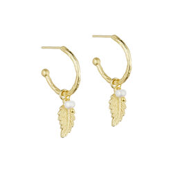 Linn hoops w. pendant, gold plated, Pure by Nat