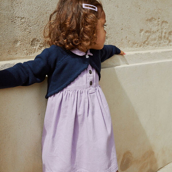 Lt. Knitted Bolero with Heart Button, navy, Copenhagen Colors Organics