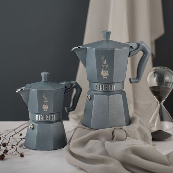 Moka Exclusive Full Induction Espresso Maker 6 cups, grey, Bialetti