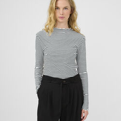 CandaceKB Stripe LS, egret/meteorite stripe, Karen by Simonsen