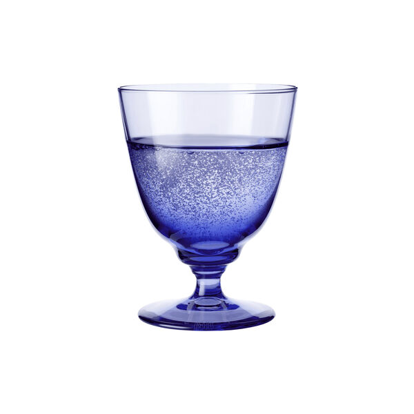 Flow Glass on Foot, dark blue, Holmegaard