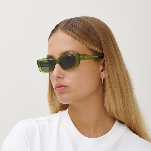 GRACE sun glasses, green crystal, MESSYWEEKEND