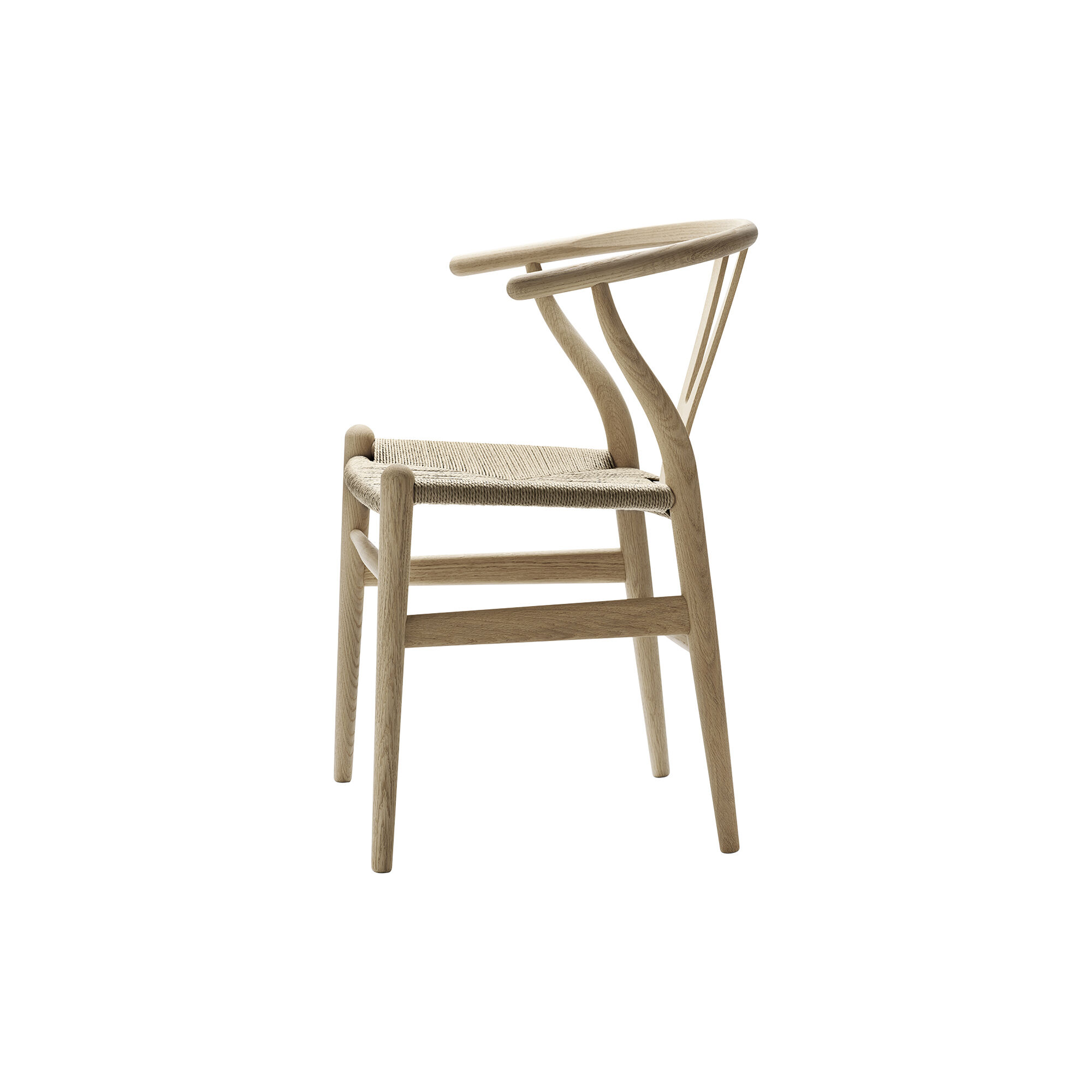 CH24 Wish Bone Chair, soap treated oak/natural