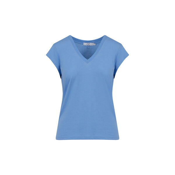 CC Heart Basic V-Neck T-Shirt, bright sky blue, Coster Copenhagen