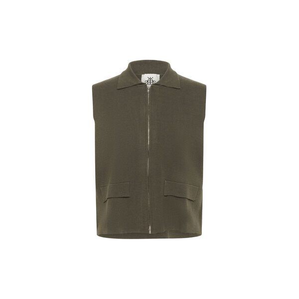 KBElvina Waistcoat, deep lichen green, Karen by Simonsen