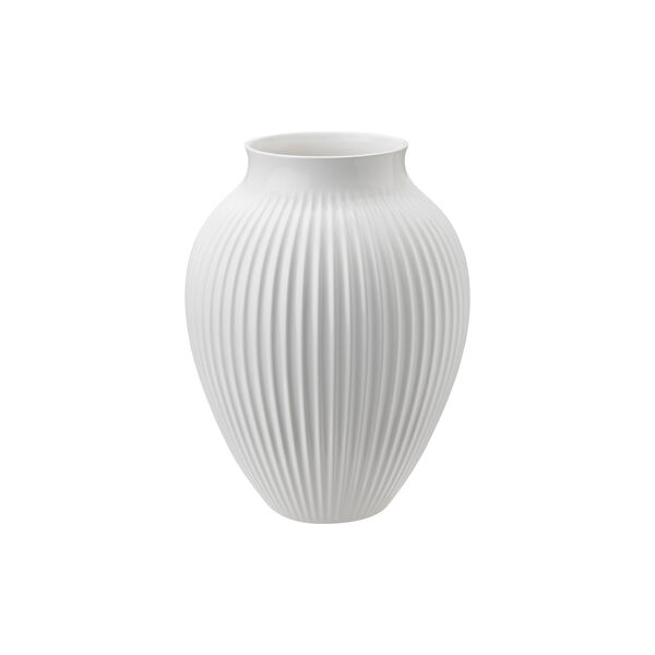 Knabstrup vase ripple, white Knabstrup vase ripple, white, Knabstrup Keramik