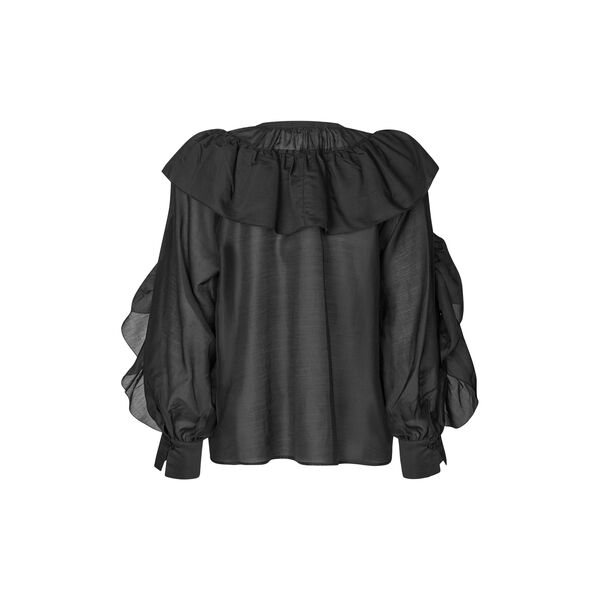 Fria Frill Blouse, black, Second Female