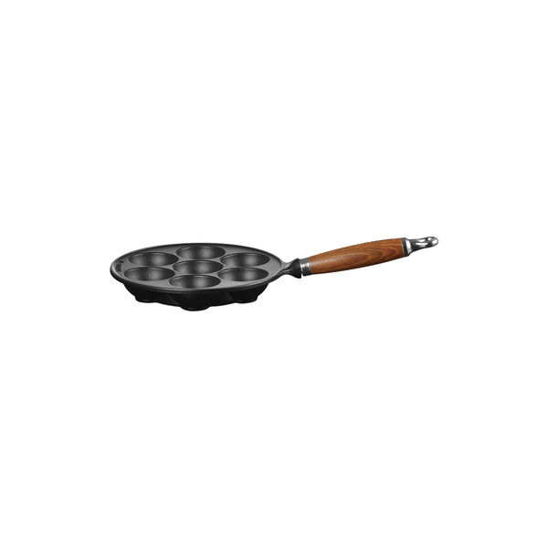 Dougnut Pan with wooden handle 20 cm, matte black, Le Creuset