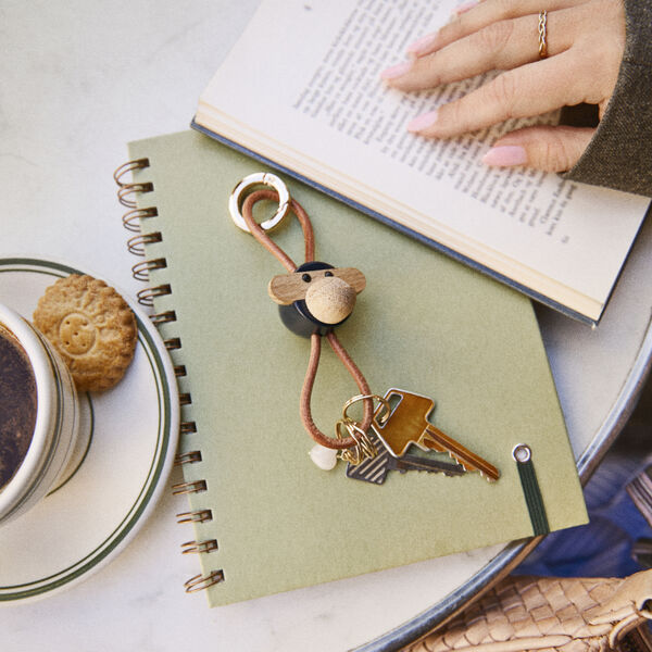Monkey Keychain, brown/dark grey, Kay Bojesen Denmark