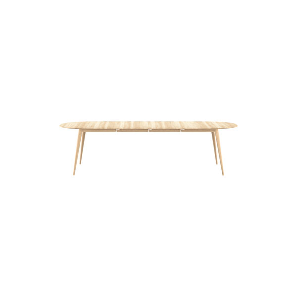 PLAYdinner Lam&eacute; Dining Table with Extension incl. 2 Extension Leaves, soap treated oak, Bruunmunch Furniture