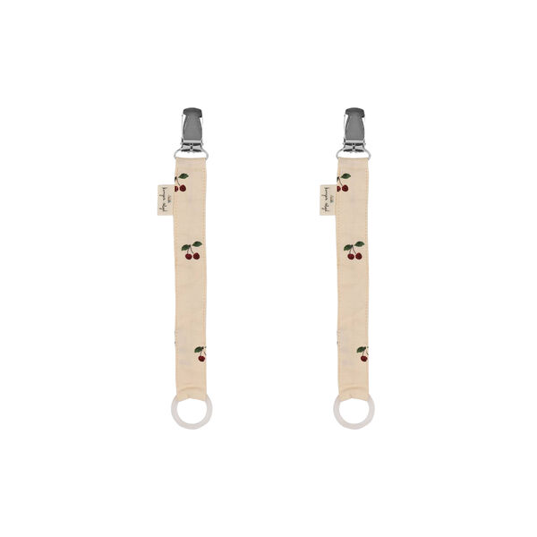 2-pack Pacifier Strap, cherry, Konges Sløjd