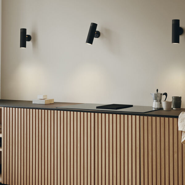 Patrone Wall Lamp, black/brass, Thorup Copenhagen