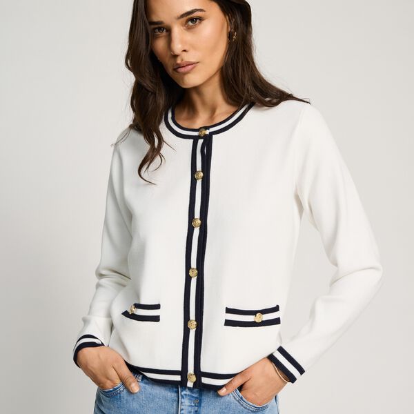 Milano Spring Knit, off white/navy, Micha