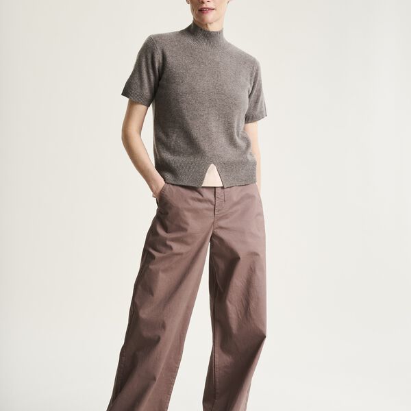 Kumo cashmere short sleeve blouse, shark melange, BITTE KAI RAND