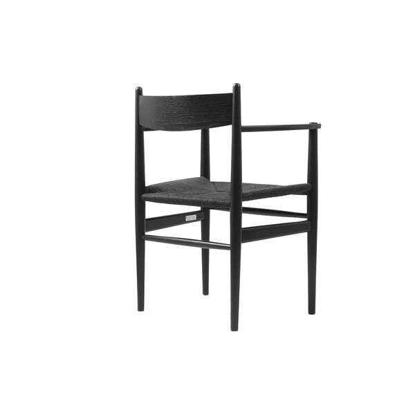 CH37 Dining Chair, black lacquered oak/black, Carl Hansen & Søn