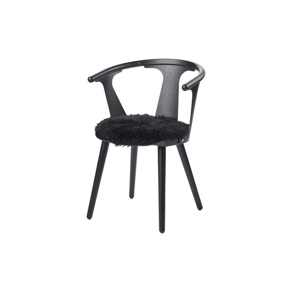 New Zealand Long Wool Sheepskin Seat Cushion, black, NATURES Collection