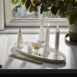 Nobili Oval Advent Candle Holder, snow white, Kähler