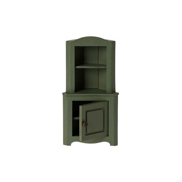 Mouse Corner Cabinet, dark green, Maileg