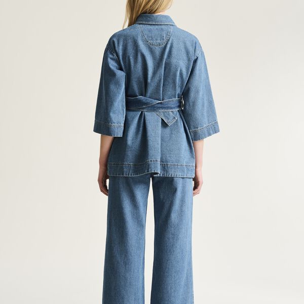 Hayato long jacket, blue denim, BITTE KAI RAND