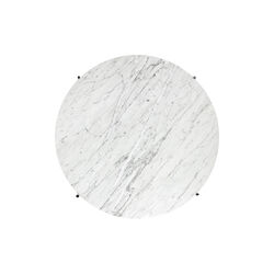 TS Coffee Table Ø80, white carrara marble/steel, GUBI