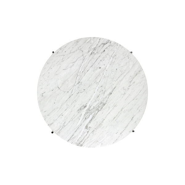TS Coffee Table Ø80, white carrara marble/steel, GUBI