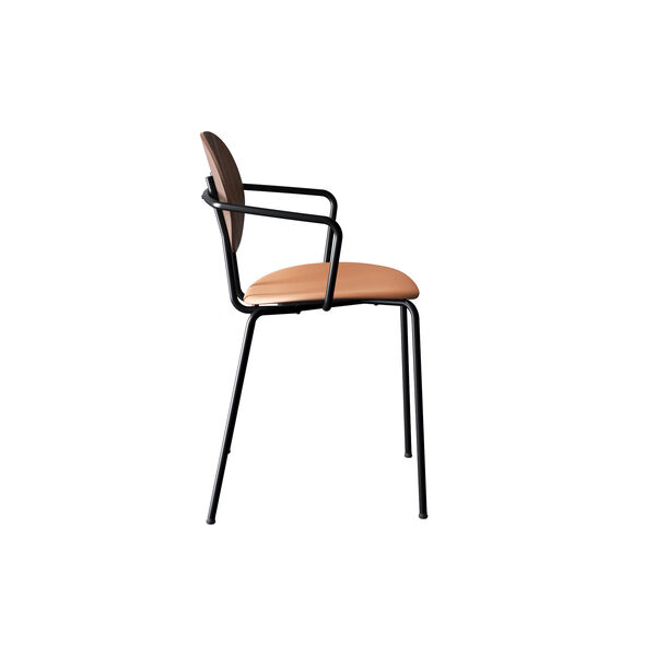 PIET HEIN Chair with Arms, oiled walnut/Silk Cognac PIET HEIN Chair with Arms, oiled walnut/Silk Cognac, Sibast Furniture