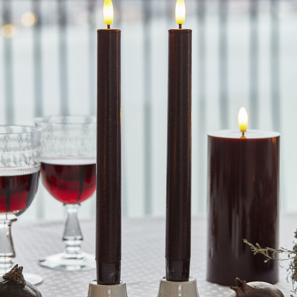 Sille lacquer crown candles 2 pcs, bordeaux, Sirius Home